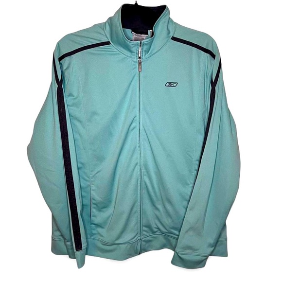 Vintage Reebok Teal Track Jacket XL | Y2K 90s Streetwear Zip-Up - Picture 1 of 8